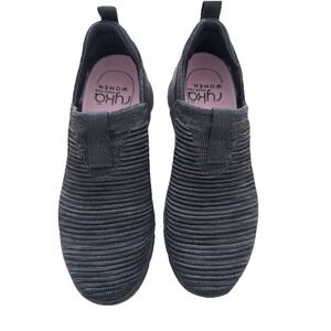 Women's‎ Ryka Captivate Shoes Black Heather Sz  5M Arch Support Slip On Washable